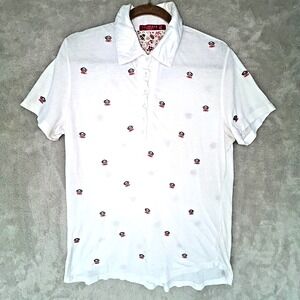 Paul Frank Embroidered All Over Julius Polo Shirt Light Liqimana 38" Chest NOTE
